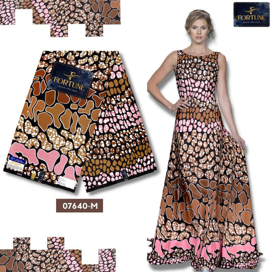 Abstract Cheetah Harmony Ankara Fabric