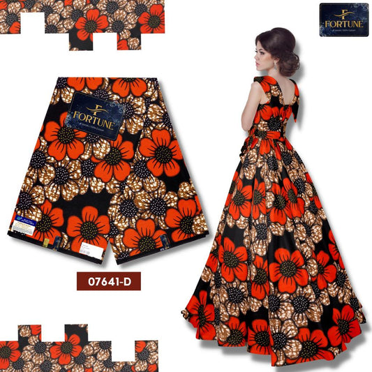 Sunset Blossom Ankara Fabric