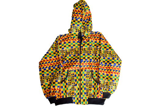 Ankara Hoodie Zip Up