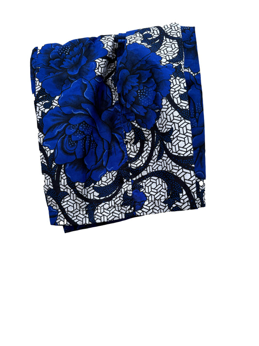 Ankara Floral Print Shorts – Midnight Bloom