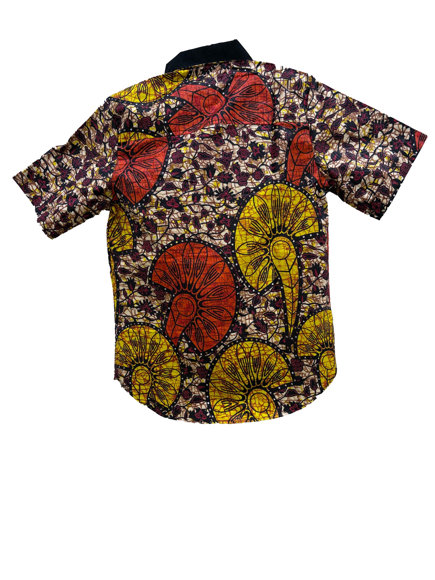Ankara Print Button-Up Collar Short-Sleeve Shirt – Blooming Culture