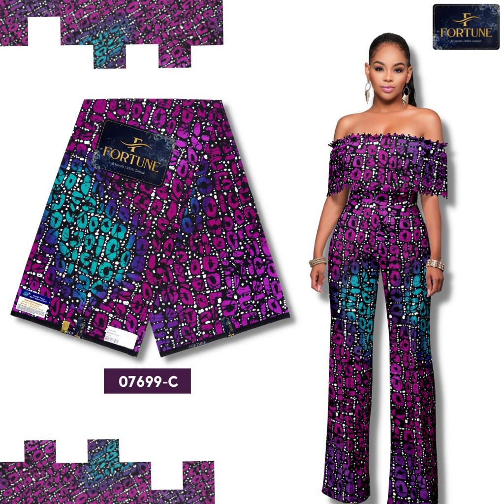 Midnight leopard Ankara Fabric