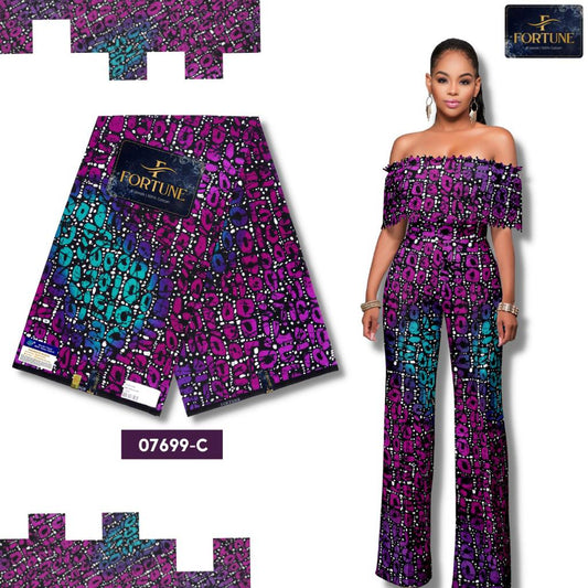 Midnight leopard Ankara Fabric