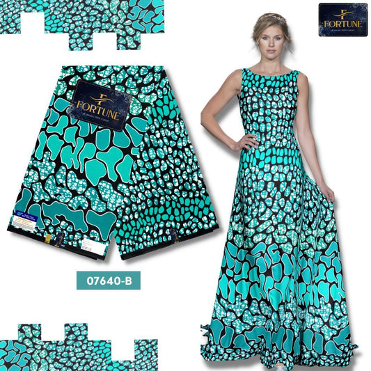 Azure Cheetah Essence Ankara Fabric