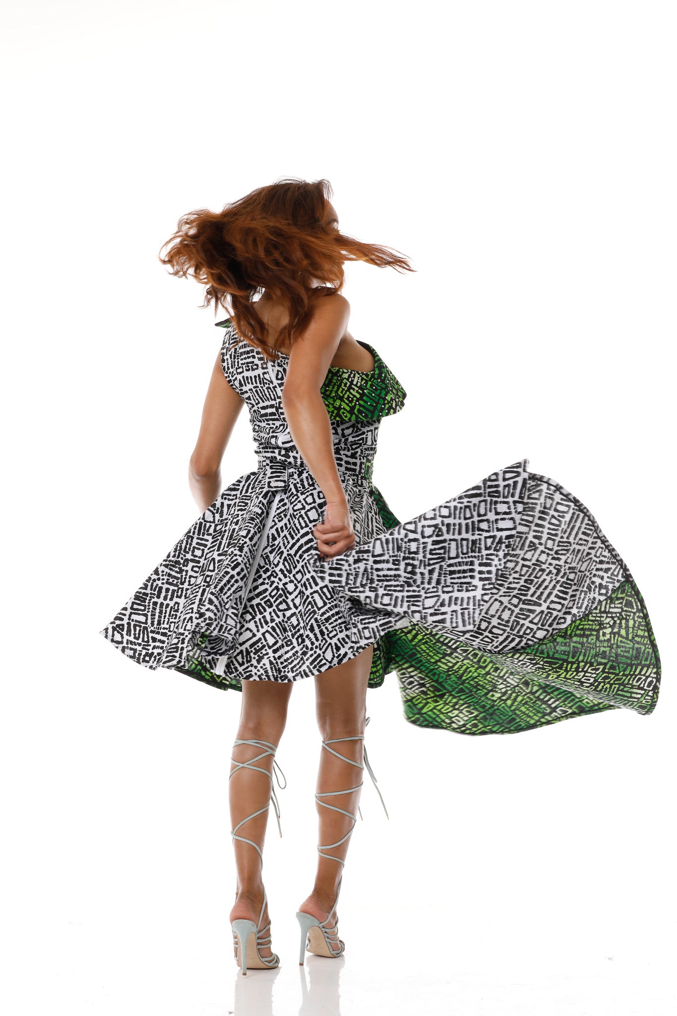 Enchanted Forest Stoned Ankara Dress