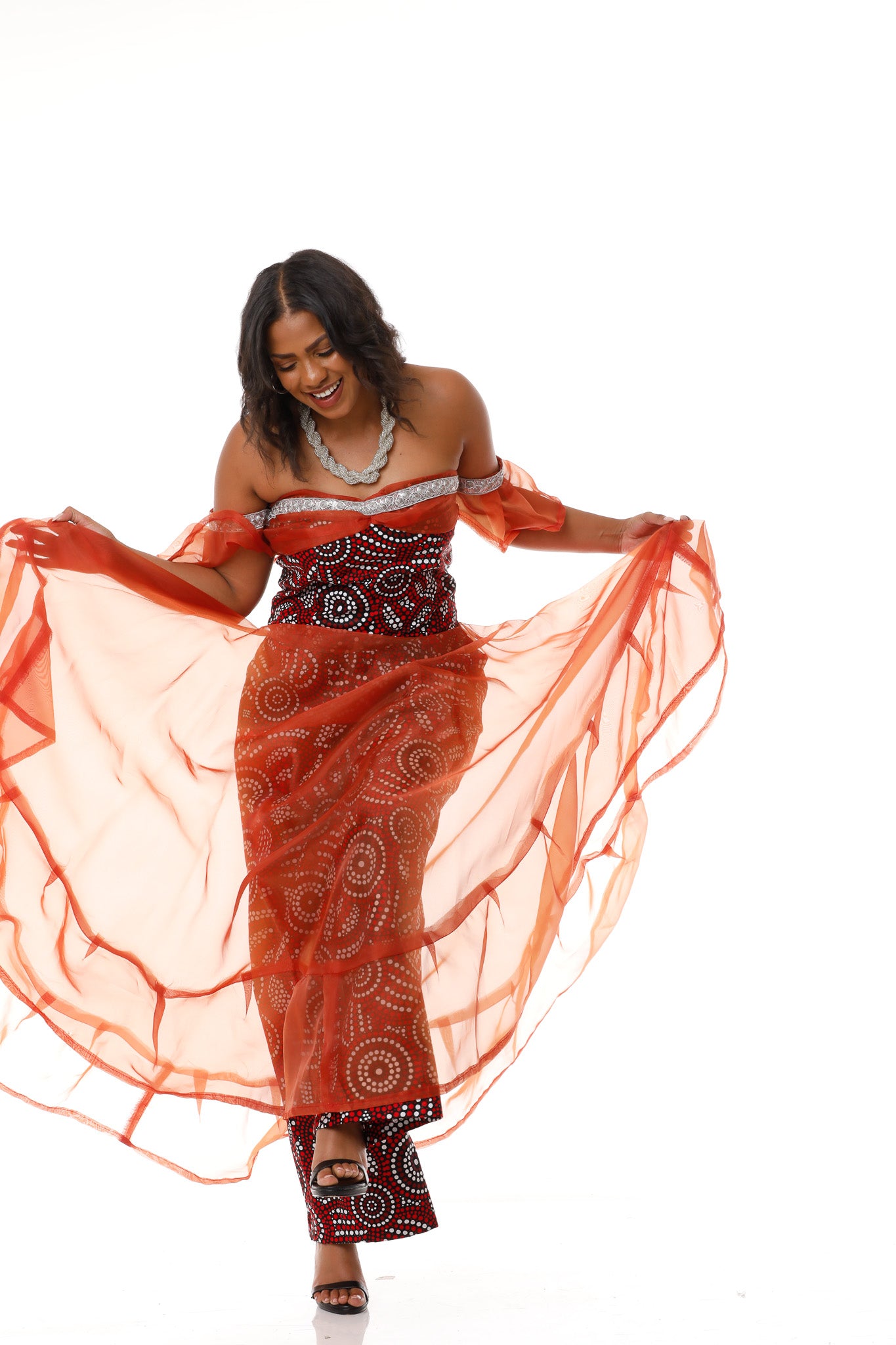Gemstone Splendor Ankara One-Piece Pant Dress